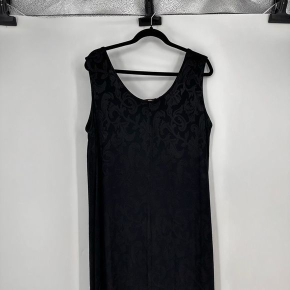 Spencer Alexis Maxi Dress Black Sleeveless Rayon Jacquard Long 1X Black Evening - Picture 9 of 11